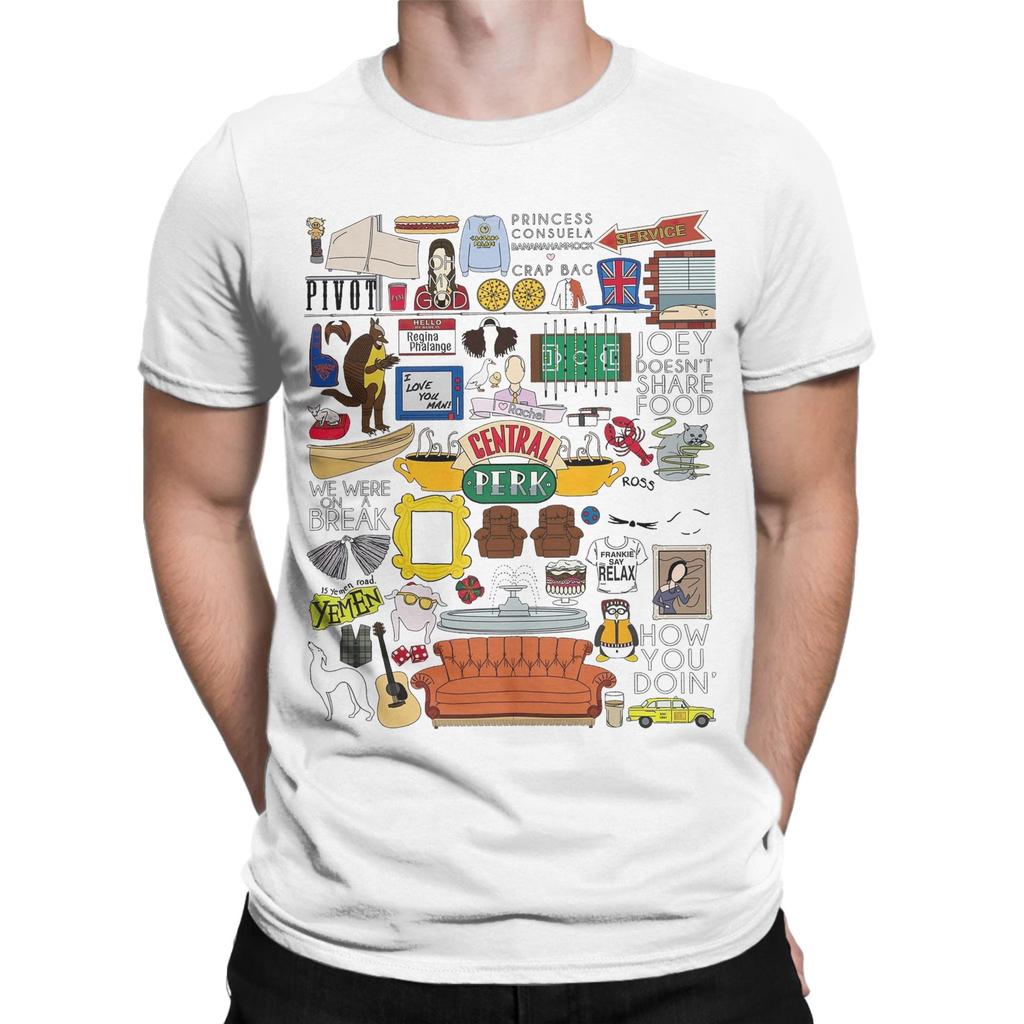 Hipster Funny Friends TV Show T-Shirt for Men Round Collar Cotton T Shirts  Short Sleeve Tees Birthday Gift Clothing