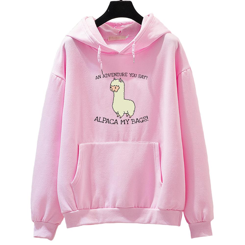 Alpaca Anime Hoodie Vicugna Pacos WOMEN Sense of Design Kawaii/Cute Cartoon Long Sleeve Sweatshirt High Street Autumn/Winter Top