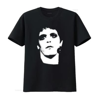 Lou Reed Velvet Underground Retro 60s Vintage Music Print T Shirt Vintage Washed Homme Fashion Slightly Breathable Streetwear