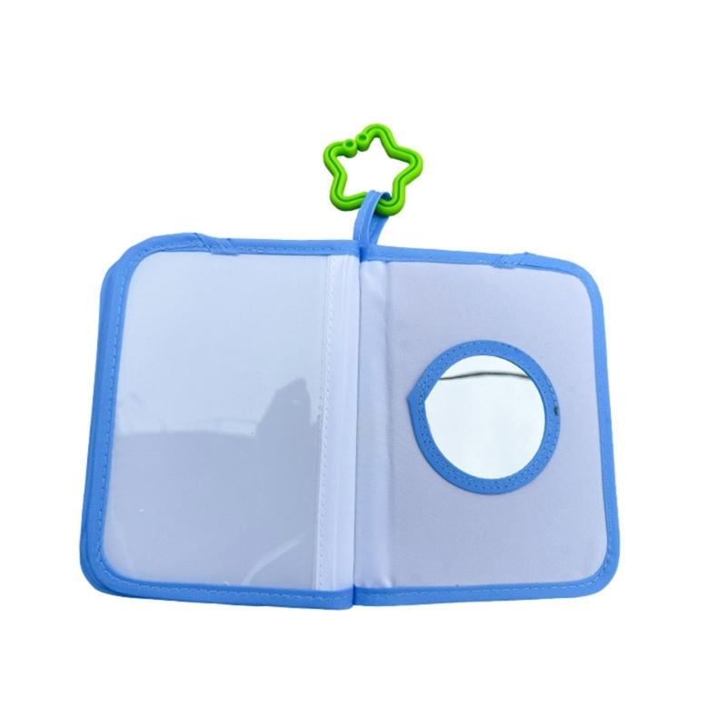 Interactive Toddler Photo Album Baby First Year Family Pictures Book with Chewable Rings and Shatters Resistant Mirror