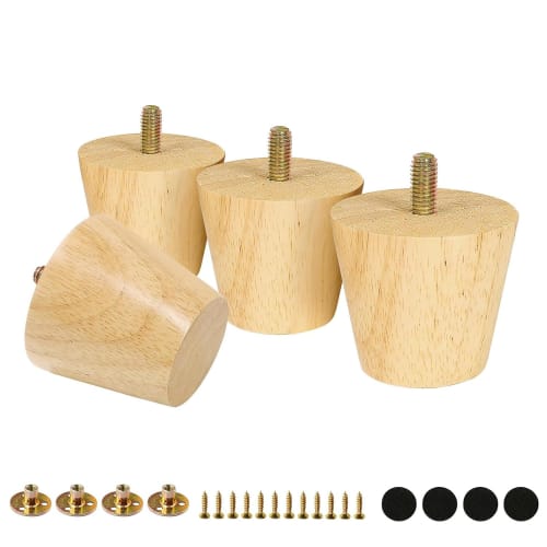 

Set of 4 Sofa Legs, Wooden Table Legs with M8/M10 Standard Screws, DIY Furniture Legs - Fits Leg Heights 5-70cm, Solid Wood Replacement Table Legs, Co