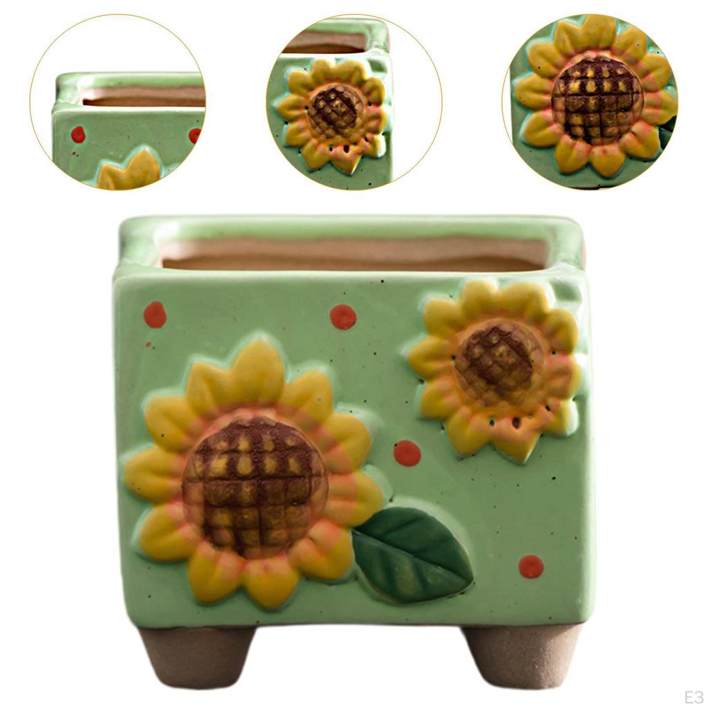 Planter Small Square Flower Pot Decorative Plant for Indoor And Outer Yard in Hof Bookcase