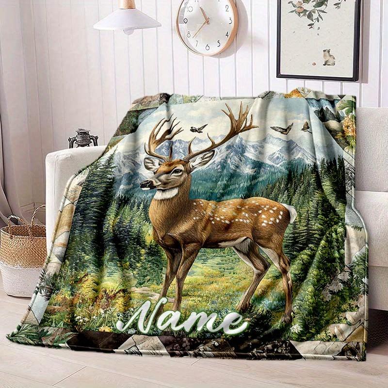 Elk Customize Your Name Blanket Warm Comfortable And Soft Blankets Are Suitable For Home Lunch Break Blanket Office Sofa Sofa Gift To Relatives And