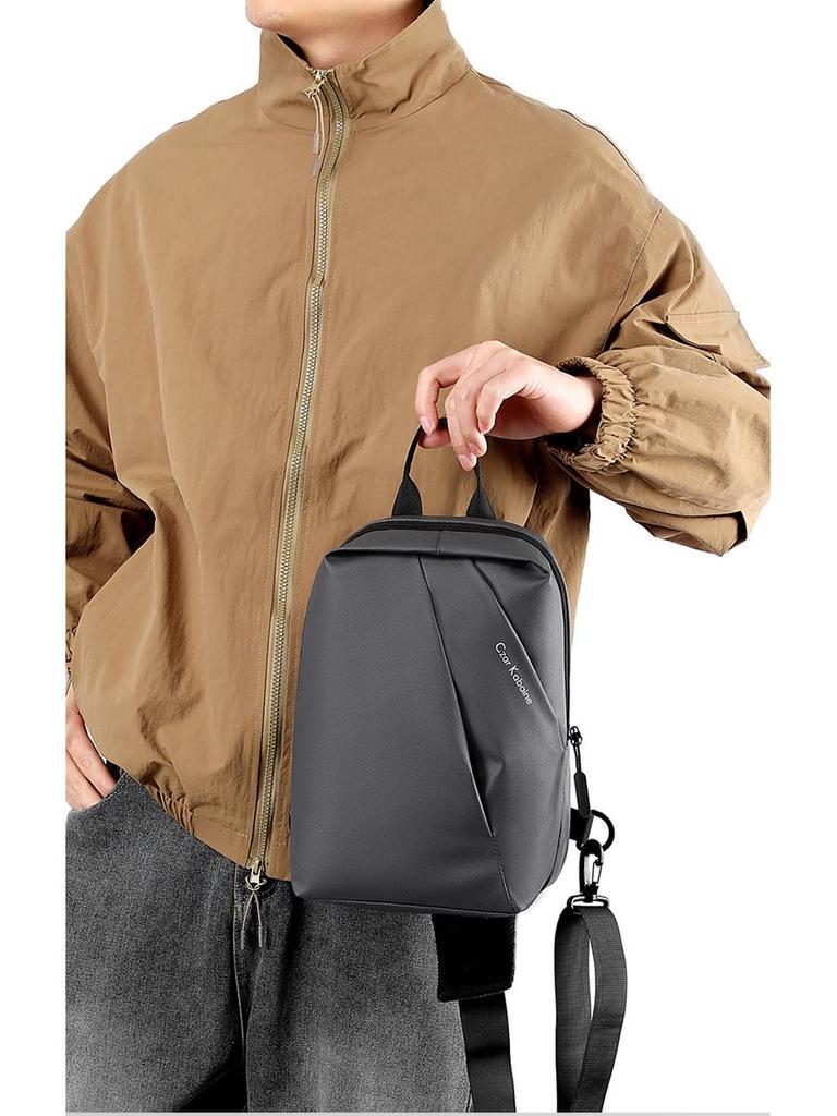 Men's Waterproof Large Capacity Outdoor Chest Bag - Fashionable and Simple Shoulder Messenger Backpack