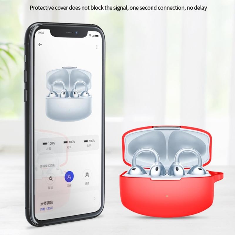 Waterproof Silicone Cover For Wireless Earbuds AntiDrop Protections Multiple Color Portable Hook Included