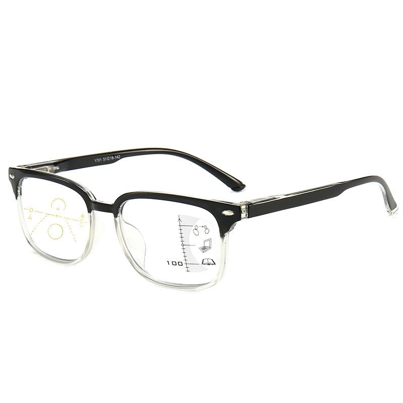 Progressive Multi-Focus Reading Glasses Far And Near Dual-Purpose Men'S Large Frame Spring Reading Glasses Look Far And Near Reading Glasses