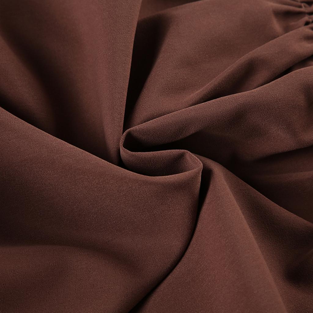 Kadın Kısa Kollu Gömlekler Düz Renk Pileli Düğmeli Moda Bluzlar Yazlık Slim Fit Günlük Üstler Sokak Giyim