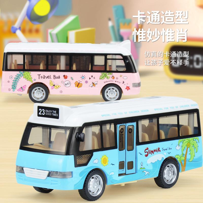 Autobuz Inertial cu Lumini și Muzică pentru Copii, Model Autobuz Simulat, Mașinuță Inertială Jucărie pentru Băieți și Fete