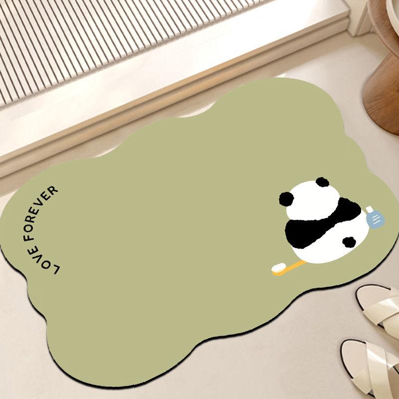 Bathroom Cartoon Special-shaped Absorbent Floor Mat, Diatom Mud Soft Mat, Toilet, Toilet Door Non-slip Quick-drying Foot Pad
