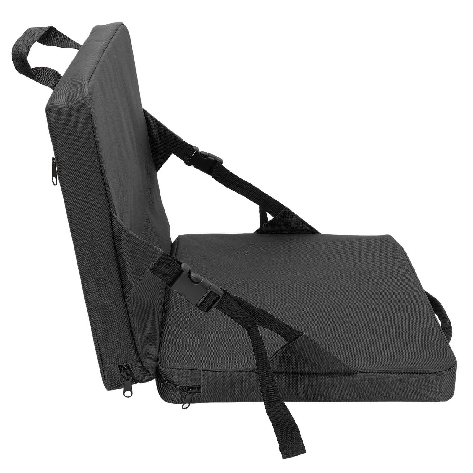 

Folding Stadium Seat Cushion with Back Support Portable Handle Bleacher Cushion for Outdoor Black чёрный