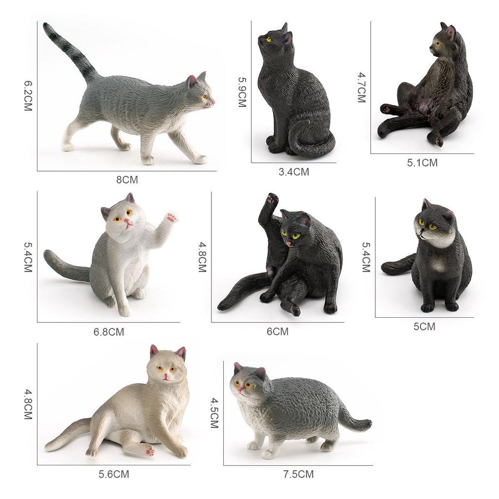 Cross-Border Mini Pet Cat Simulation Model: Orange, Fat, British Shorthair, Farm Cats Decoration Ornament