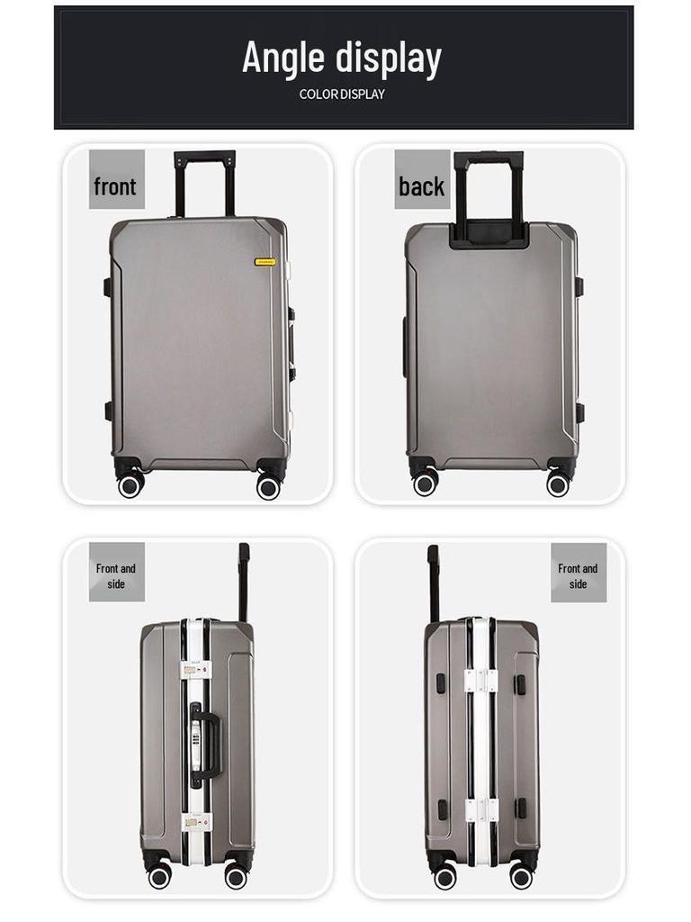 Ultralight Leather Trolley Suitcase with Silent Universal Wheels, Large Capacity & Combination Lock - New Style with Free Shipping