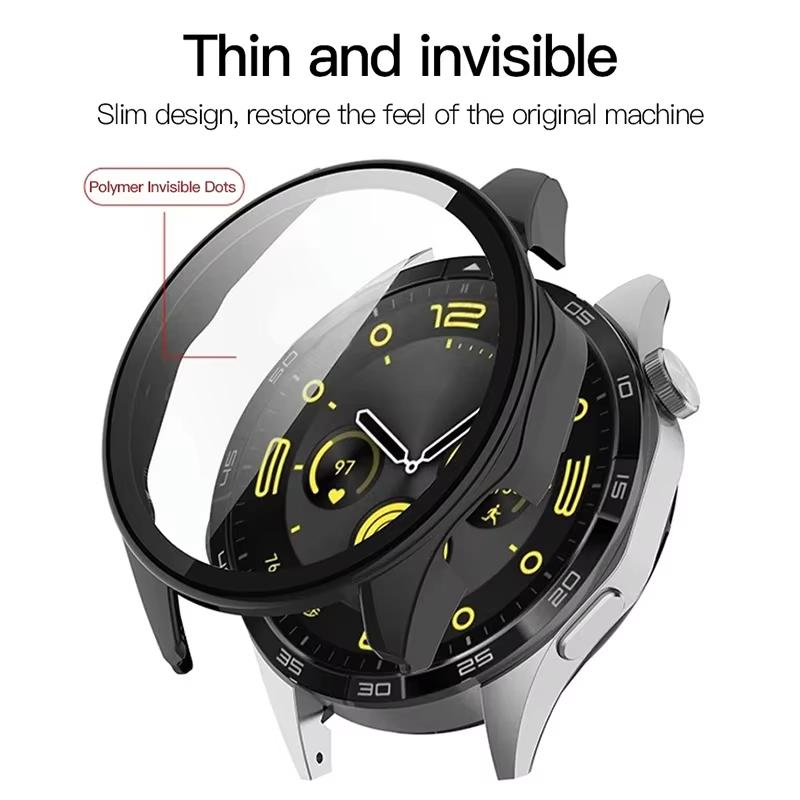 Tempered Glass+PC Case For Huawei Watch GT4 46MM accessories All-around Screen Protector Hard Bumper Cover for huawei gt 4 46 mm