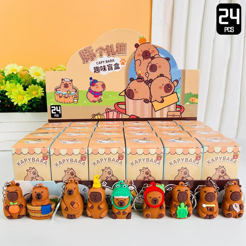 Car Cartoon Capybara Keychain Random Style Cute Snot Bear Car Keychain Pendant Funny Doll Capybara Deco auto Creative Keychains