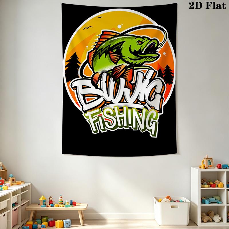 Modern fishing Pattern Home Decor Tapestry, Wall Hanging, Decorative RV Wall Cloth.ZGT0914408