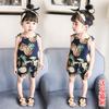 Girls Summer Floral Rayon Vest And Shorts Set Cute Baby Cotton Silk Home Wear Two Piece Outfit For Kids