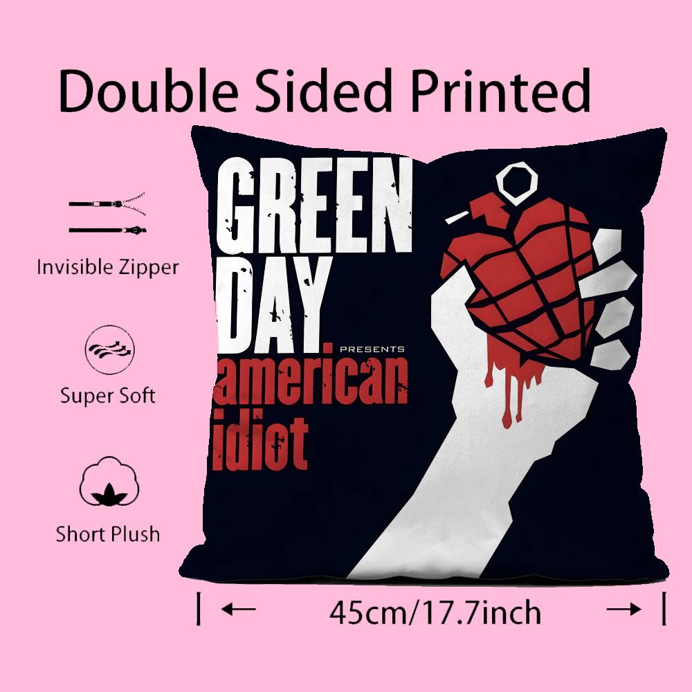 G-Green D-Day Band Album Pillow Case Comfort Sofa Bed Silky elegant Invisible zipper Custom Decorative cushion cover