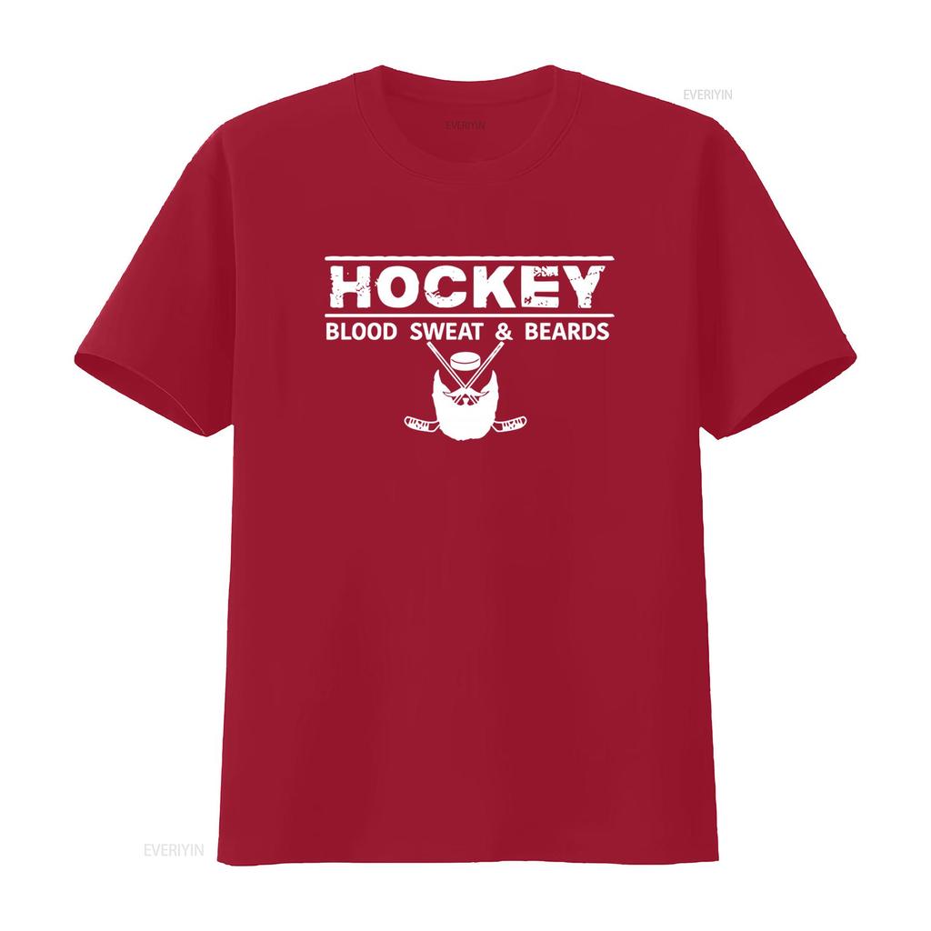 Herren Eishockey Blut Schweiß Bärte Sportfan Eis Tor Team Cooles Design Rundhals T-Shirt vintage Gewaschen Atmungsaktiv Weich Vielseitig