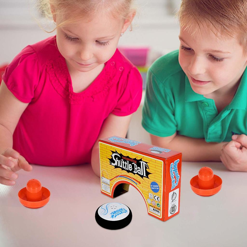 New Mini Electric Floating Hockey Table Toys AirHockey Hover Balls Board Game Toy With 2 Red Air Hockeys Pushers For Kids Adults