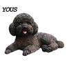 Office Desk Ornament Realistic Teddy Dog Statue, Desktop Small Pet Model, Cute Laying Sculpture Bookshelf Display Piece for Car Dashboard, Desk,