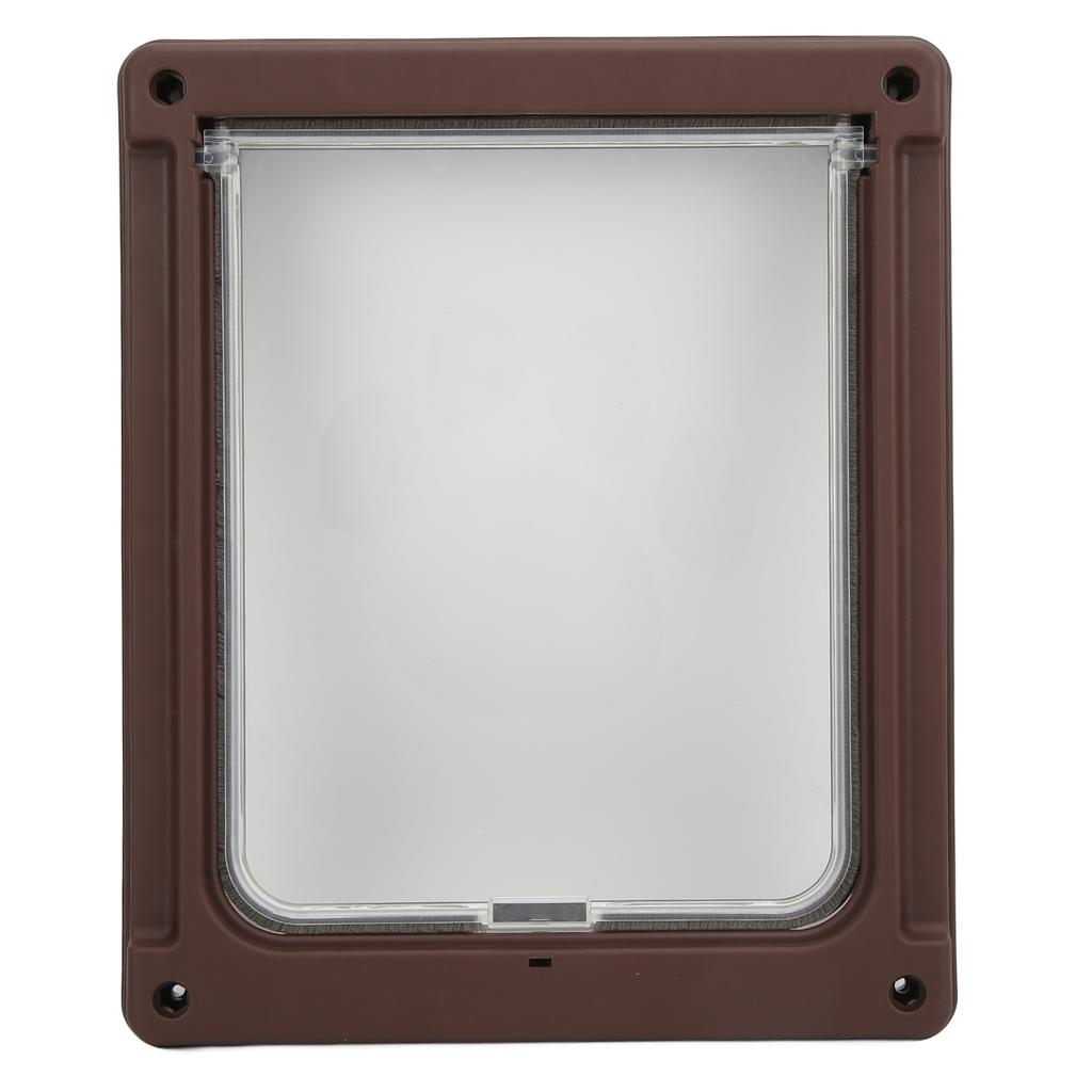 Ușă pentru animale de companie din plastic cu închidere automată, cu blocare, impermeabilă, ușă pentru pisici de interior exterior pentru lemn