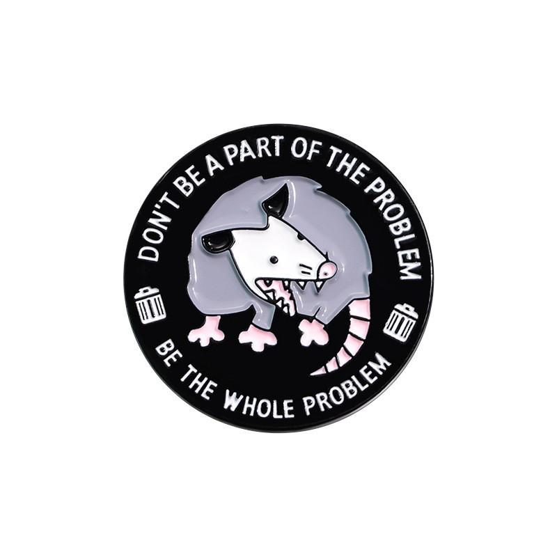 

Creative Alloy Enamel Pin Badge Round Shape with Cartoon Rat Design and Text Statement Metal Lapel Pin for Bags Jackets and Accessories