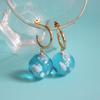 New Design Sky Blue Cloud Spheres Dangle Earrings for Women Big Round Resin Ball Pendant Hanging Earrings Female Zircon