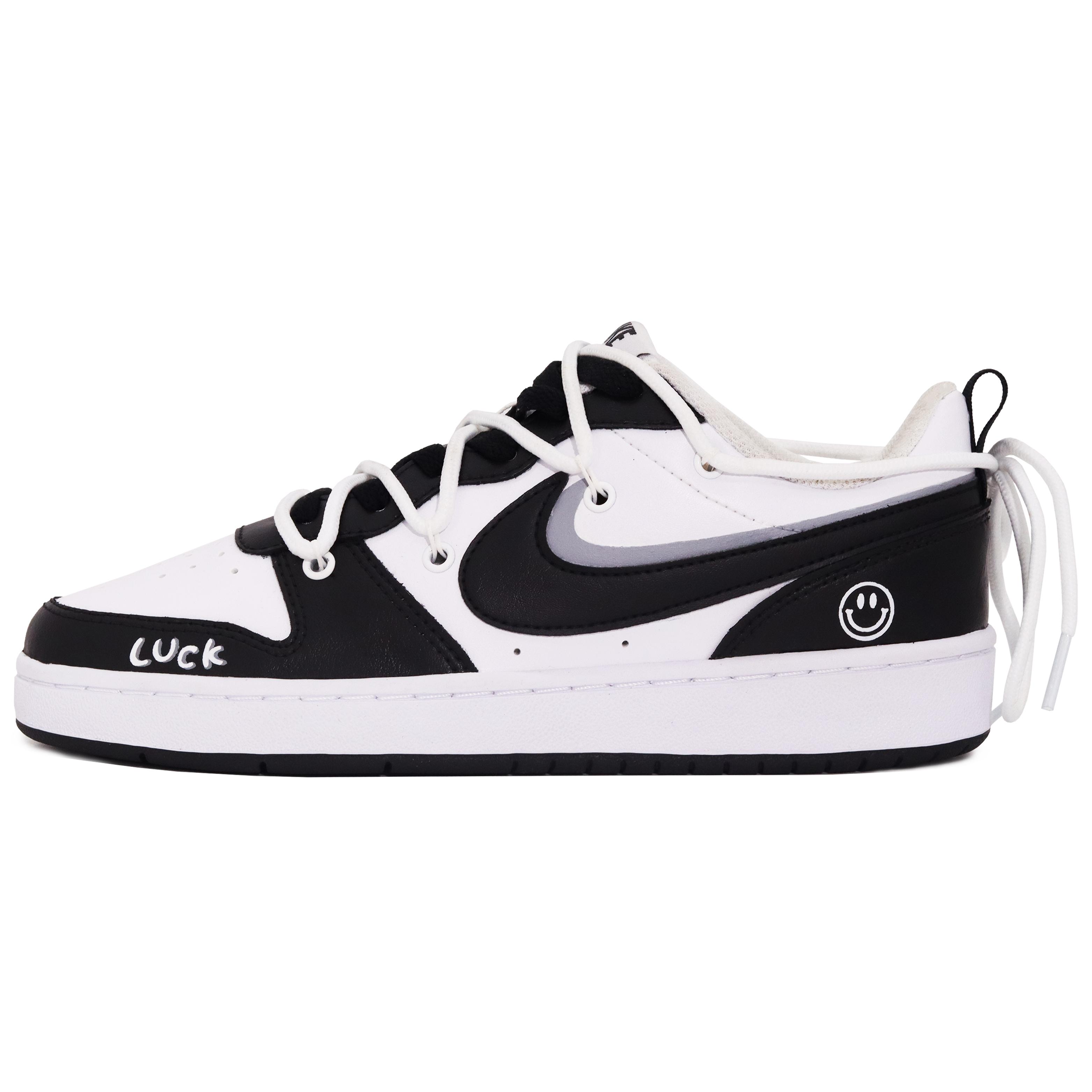 

Nike Court Borough Low 2 Leather Slip Resistant Cushioning Abrasion Resistant Low top Skateboard Shoes GS Black White BQ5448-104(Team52-) 35.5