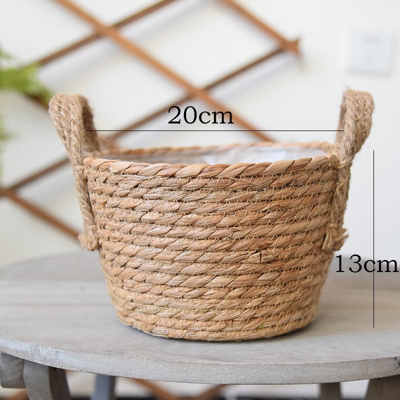 Oversized Straw Pot Extra Large Potted Plant Green Plant Flower Basket Plant Basket Woven Floor-to-Floor Indoor Bonsai