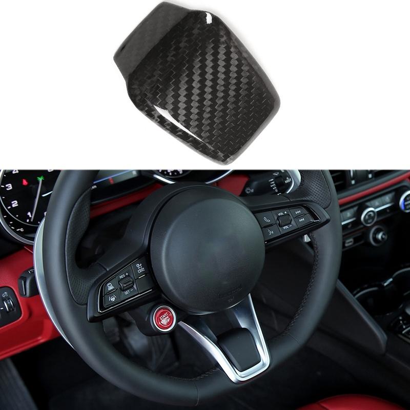 XXR-Real Carbon Fiber Steering Wheel Decoration Frame Strip Cover Trim V Frame Base For Alfa Romeo Giulia Stelvio 2020-2021