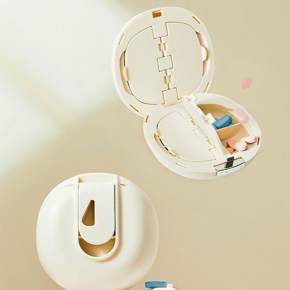 Dustproof Pill Cutter Splitter Multi-layer Moisture-proof Pill Storage Box Portable Easy To Use Pill Organizer for Small Pills