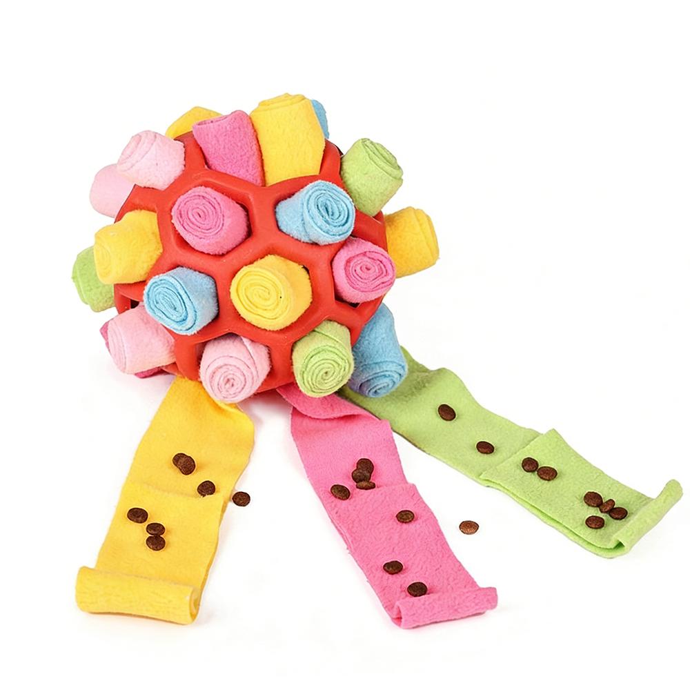 

Pet Snuffle Ball Interactive Treat Dispensing Toy Nose Work Training Puzzle for Dogs Stress Relief Boredom Machine Washable красный