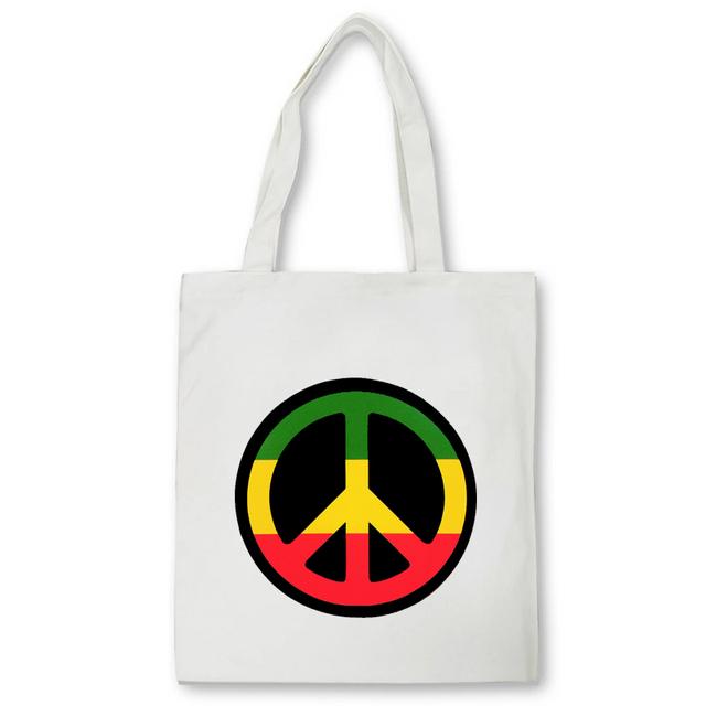 Peace Love Rock Damen-Einkaufstasche, lustige Musik, Radiologie, Skelett, Teenager-Studenten, Umhängetasche, Canvas-Tasche mit Friedensdruck