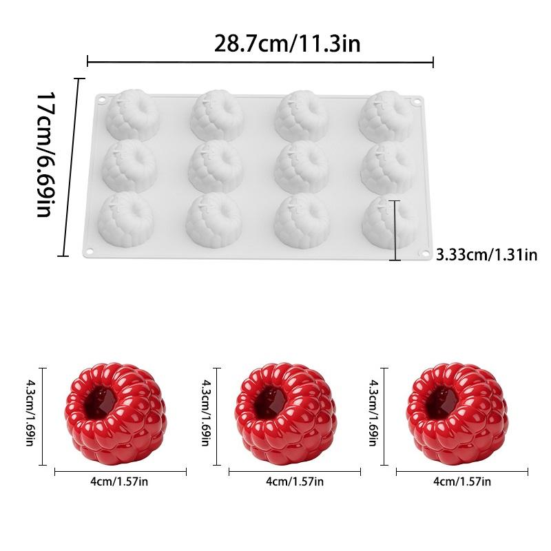 3D Raspberry Silicone Molds for Mousse Cake  6 12 35 Cavity Fruit Pudding Raspberry Mold for Baking Pastry Ice Cream Cake Decor