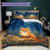 Healing animals Pattern Bedding uilt Set uilt Cover Pillowcase Home Decoration Birthday Gift (1 * duvet cover + 2 * pillowcase  without core)