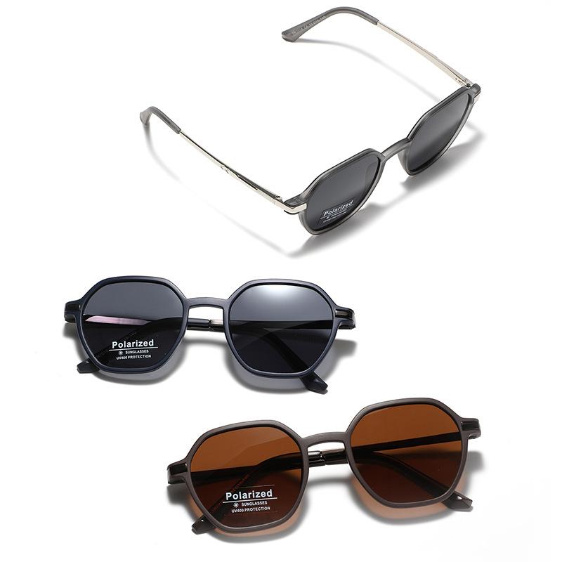 Gafas de sol polarizadas con montura pequeña, cuadradas y poligonales, para hombre, TR90, versátiles, estilo retro, para mujer