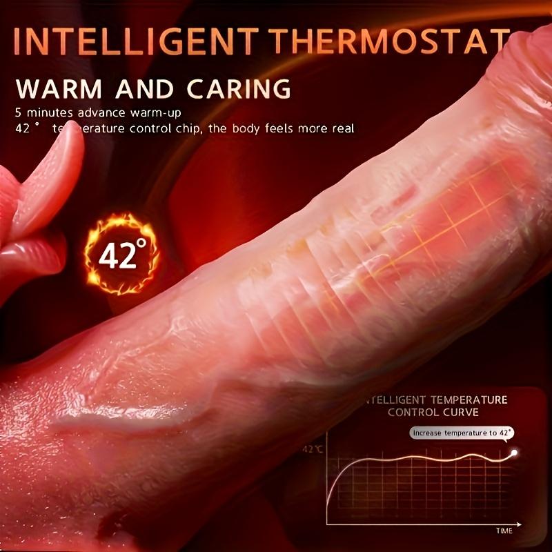 Realistický narážející dildo vibrátor s 10 narážecími režimy, 7 teleskopickými režimy, vyhřívaný 360° rotační 9,48palcový vibrátor, dildo pro G-bod, erotická pomůcka pro dospělé pro ženy