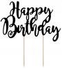 Topper Na Tort Happy Birthday Czarny, 22,5Cm, 1Szt