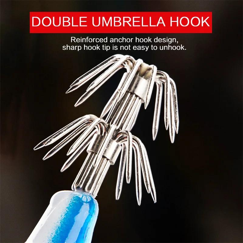 6Pcs LED Electronic Shrimp Lure with Squid Hook Jigging Hard Sea Fishing Lures Prawn Luminous Artificial Bait Tackle for Fish