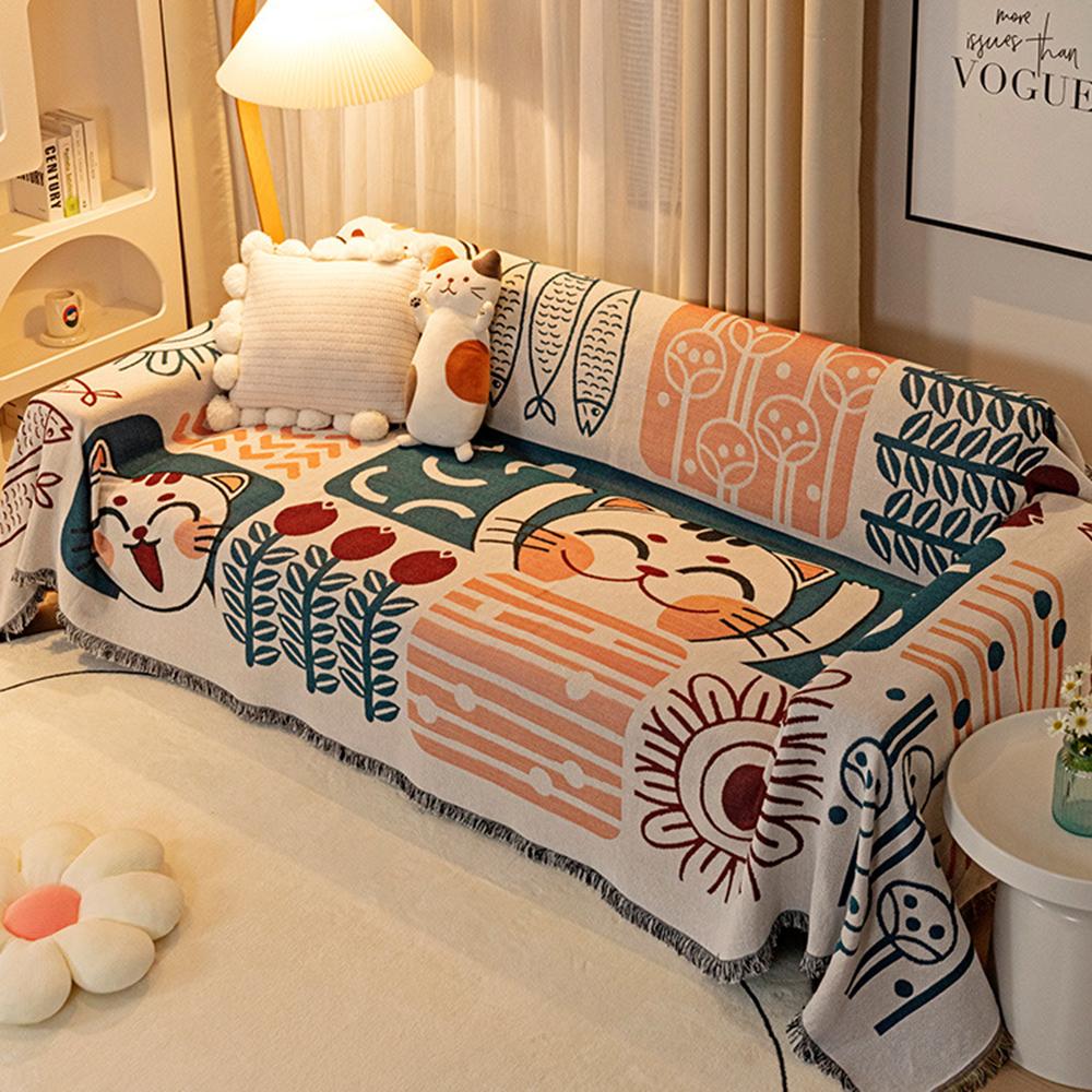 

Одеяло Kawaii Cat, сельский американский песочный мех, полотенца, чехлы для дивана, декоративные чехлы, вязаные одеяла Lucky Cat 130x180 cm