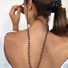 Retro Black Crystal Glasses Chain Sunglasses Encryption Chain Mask Hanging Chain Beads Glasses Metal Chain