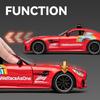 1/24 Scale Mercedes Benz GTR AMG Safety Car Alloy Supercar Diecast Model Sound & Light Pull Back Toy Trendy Ornament Gift for Children