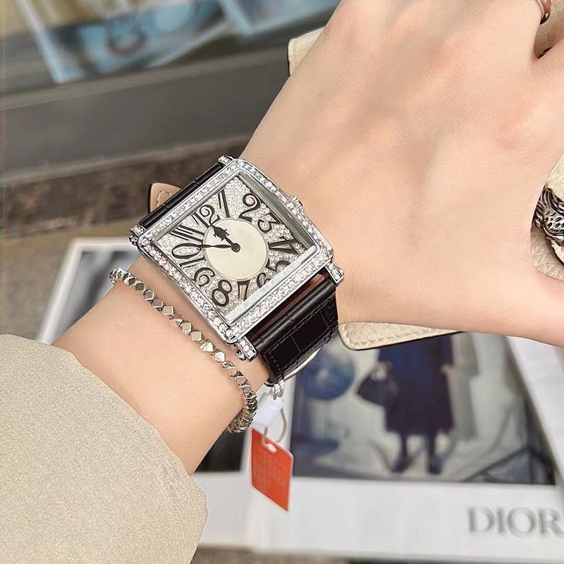 Diamond-Studded Square Watch, Women'S Domineering Large Dial, Casual Fashion, Japanese And Korean Watches, Trendy Luxury And High-End Sense