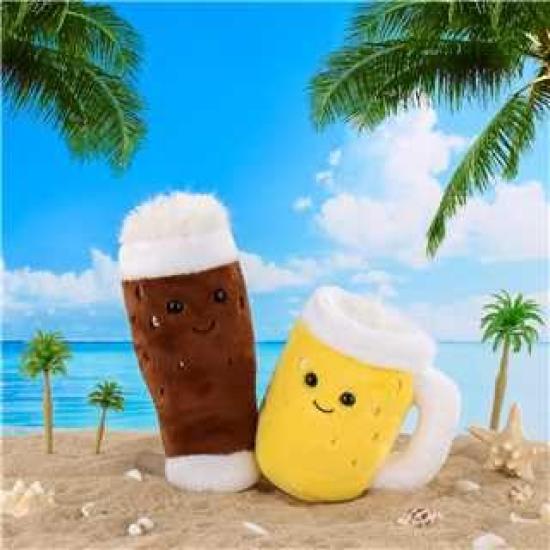 Aprikose Lamm Feiertagsbier Plüschtier, Weich und Niedlich, Flauschiges Feiertagsbier für Jungen und Mädchen, 15cm