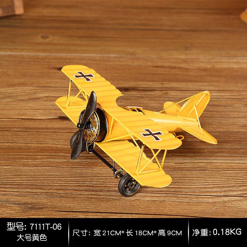 

Home Wrought Iron Large Aircraft Model Personalized Ornament Handicrafts Retro Old Machine Decoration Retro Style
