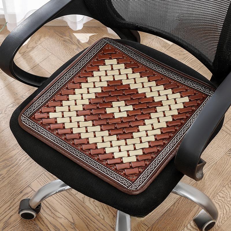 

Summer Cool Mat Bamboo Salon Cushion Bamboo Car Ventilated Seat Cover Sofa Office Chair Cushion Dining Table Mat office chair 40X40CM