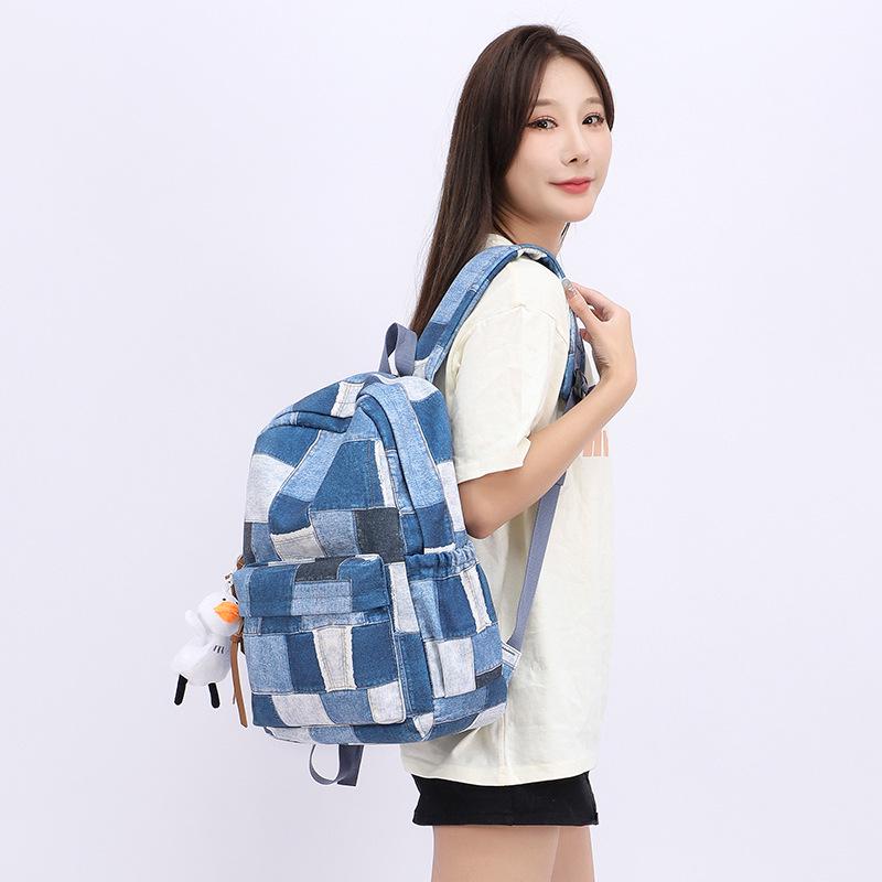 Women's Retro Plaid Large Capacity School Backpack - Japanese College Style