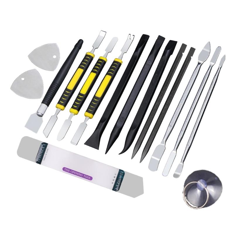 16pcs Stainless Steel Crowbar Kits Prying Opening Repair Tool Tablet Computer Opening Tools Small Metal Spudger Pry Tool