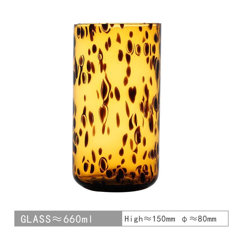 Cute Amber Leopard Mushroom Glass Cup Goblet Beauty Cocktail Cup Beverage Cup Vintage Cup Coffee Milk Glass Cup 101-200ml