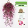 Wall-Mounted Artificial Hanging Vines with Spider Plant in Basket for Living Room Decor